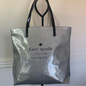 Kate Spade silver sparkle tote bag